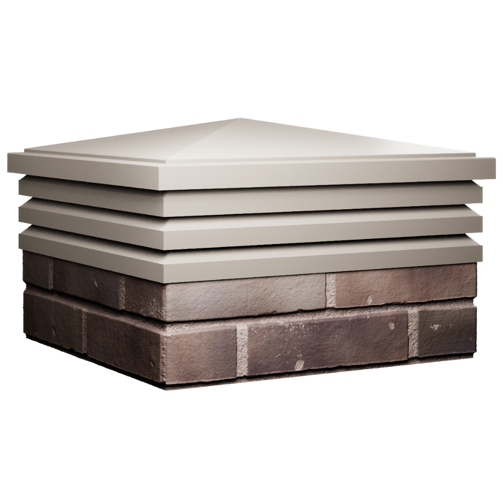 Колпак Zking Бона ХайТек Бежевый на столб 2х2 кирпича (513х513мм) в Перми фото