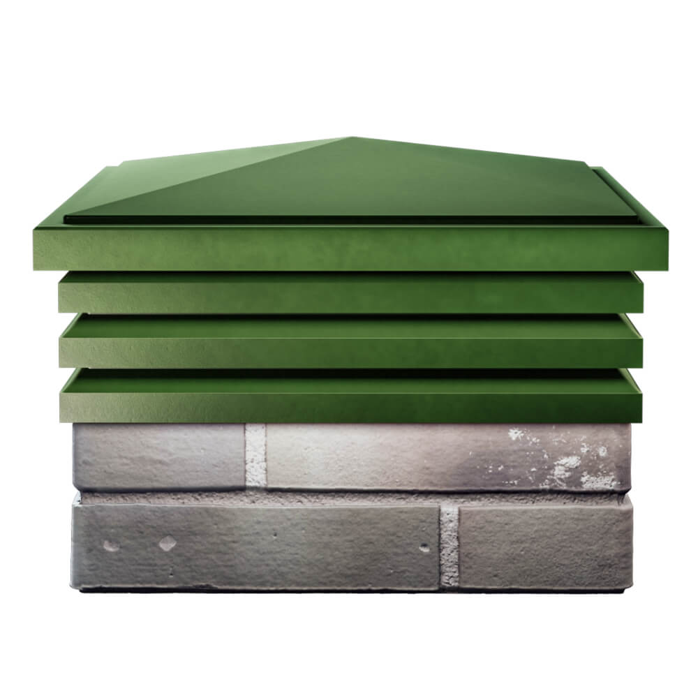 Колпак Zking Бона ХайТек Зеленый на столб 1.5х1.5 кирпича (385х385мм) Пермь фото