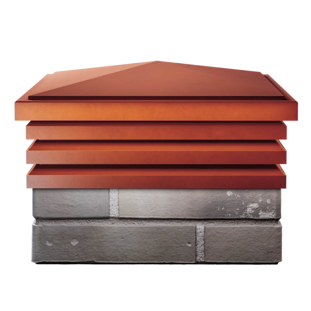 Колпак Zking Бона ХайТек Красный на столб 1.5х1.5 кирпича (385х385мм) Пермь фото