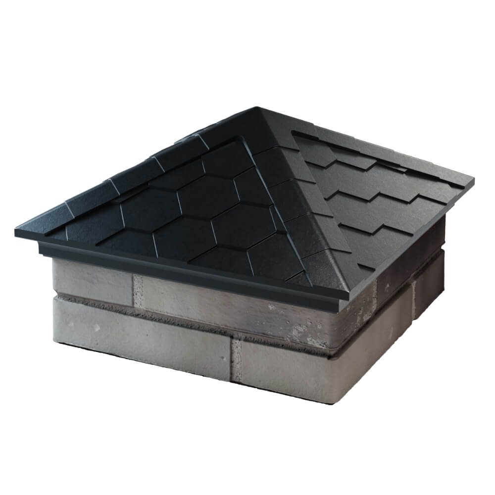 Колпак Zking Эверест Черный на столб 1.5х1.5 кирпича (390х390мм) в Перми фото