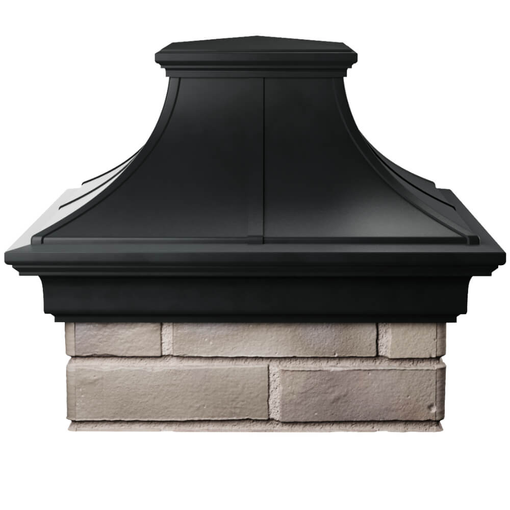 Колпак Zking Монблан Премиум Черный на столб 1.5х1.5 кирпича (385х385мм) Пермь фото