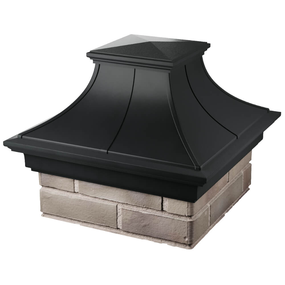 Колпак Zking Монблан Премиум Черный на столб 1.5х1.5 кирпича (385х385мм) в Перми фото