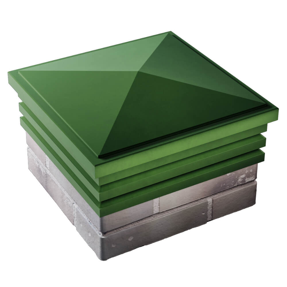 Колпак Zking Бона ХайТек Зеленый на столб 1.5х1.5 кирпича (385х385мм) в Перми фото