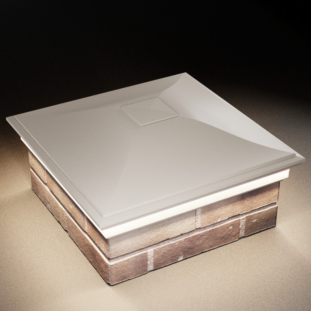 Колпак Zking Монблан Бежевый на столб 2х2 кирпича (515х515мм) c подсветкой в Перми фото