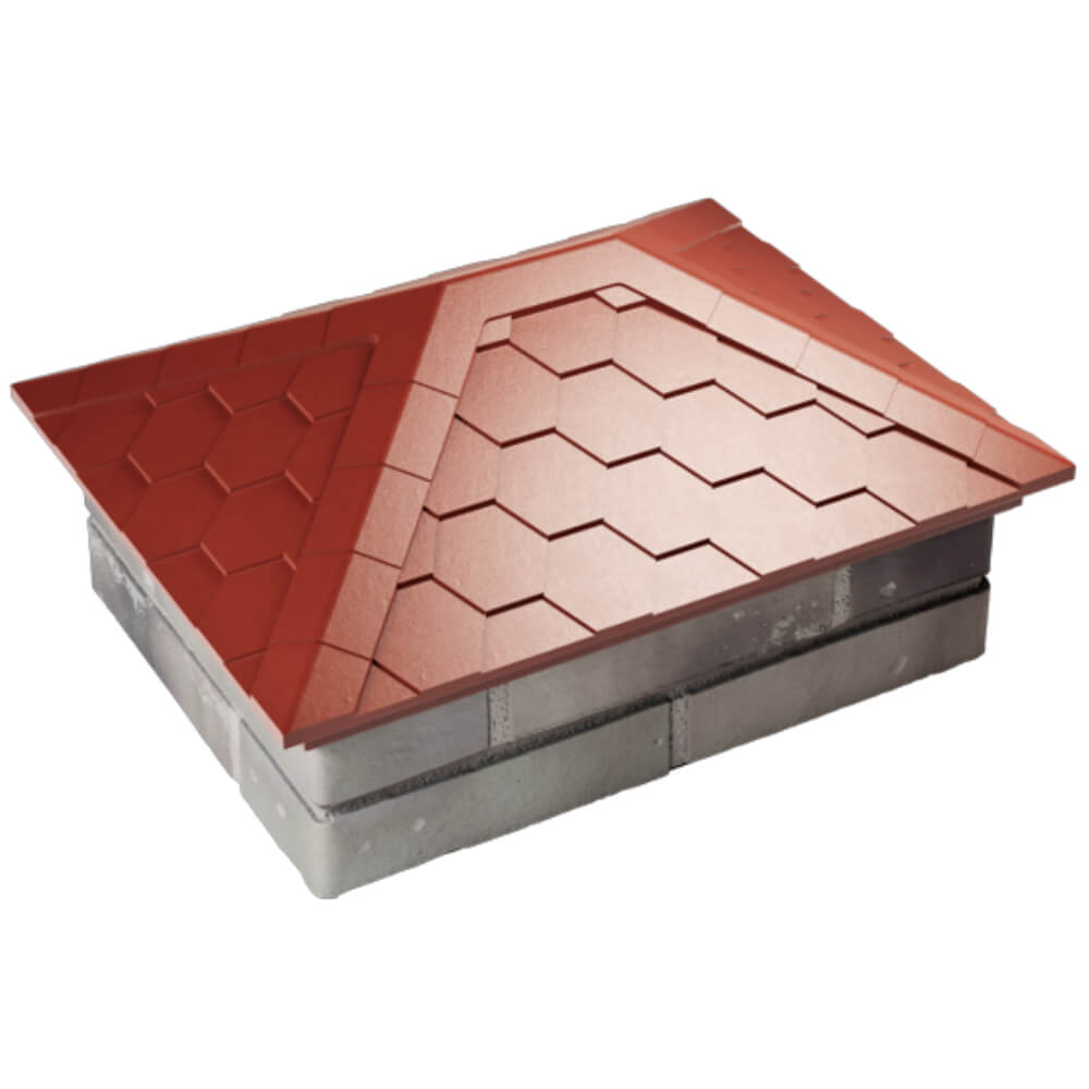 Колпак Zking Эверест Красный на столб 2х1.5 кирпича (520х390мм) Пермь фото