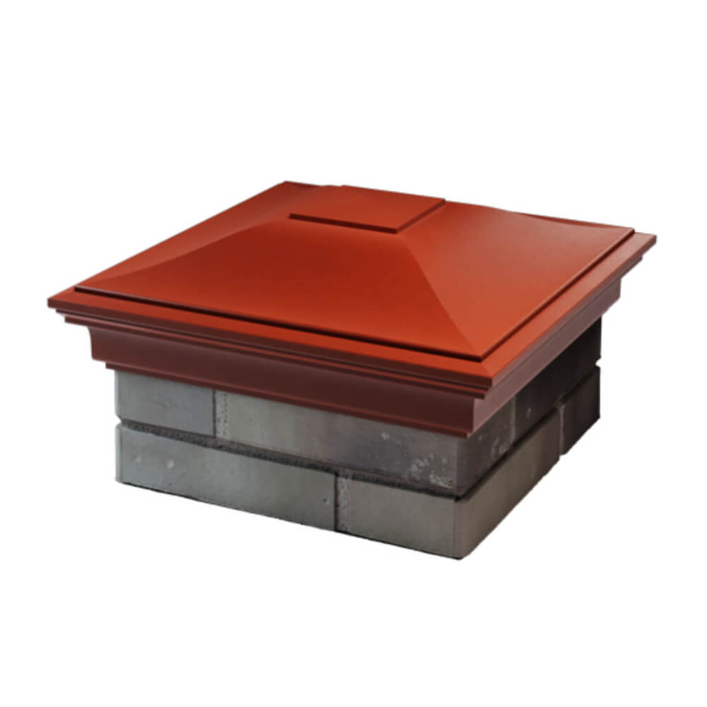 Колпак Zking Монблан Красный на столб 1.5х1.5 еврокирпича 0.7НФ (355х355мм) в Перми фото