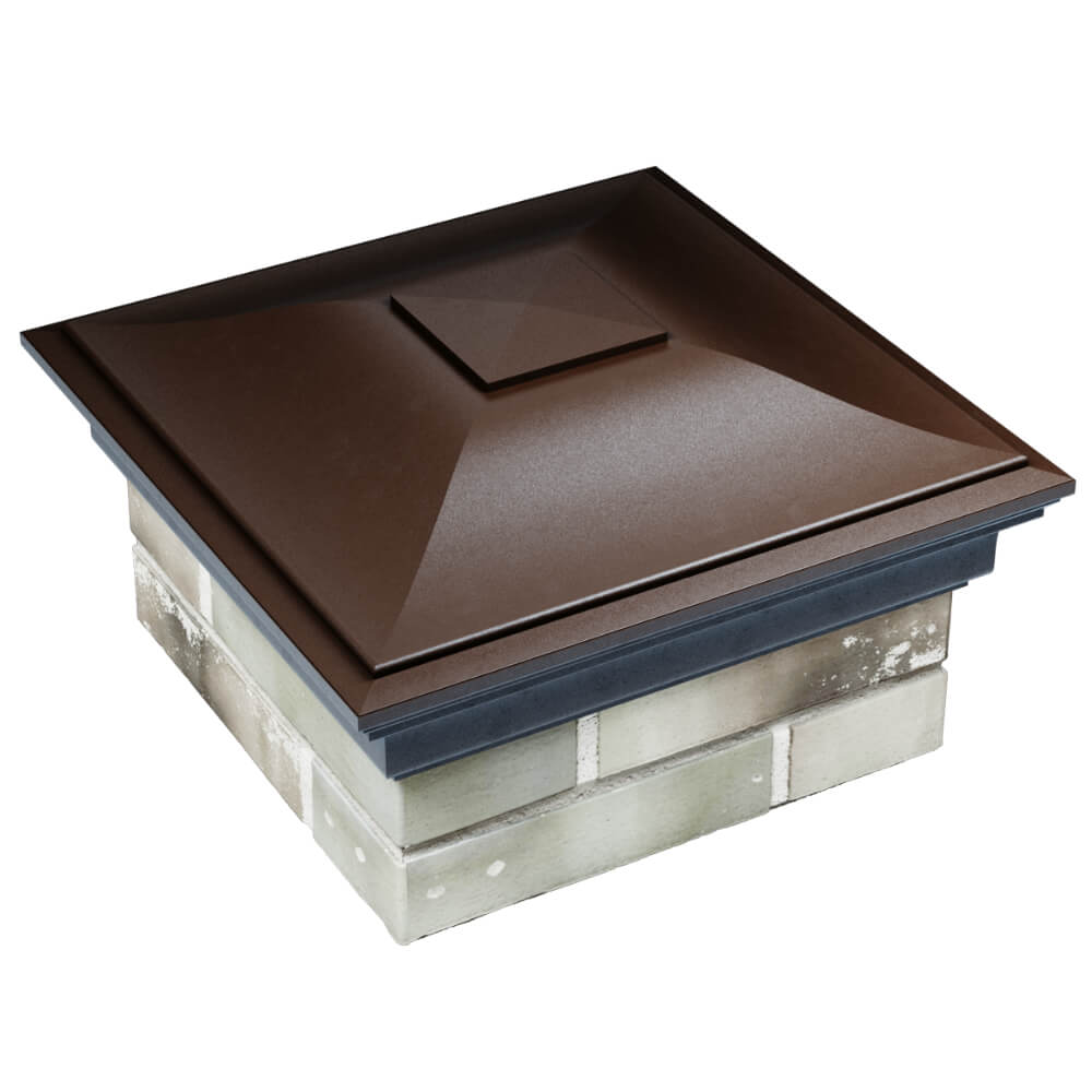 Колпак Zking Монблан Коричневый на столб 1.5х1.5 кирпича (385х385мм) в Перми фото