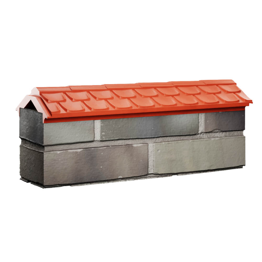 Парапет Zking Эльбрус Красный с посадкой на 0.5 кирпича (130мм) Пермь фото