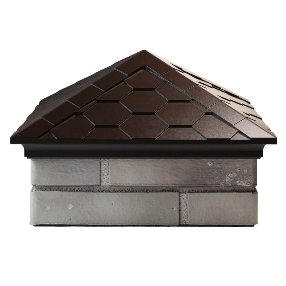 Колпак Zking Эверест Коричневый на столб 1.5х1.5 кирпича (390х390мм) Пермь фото