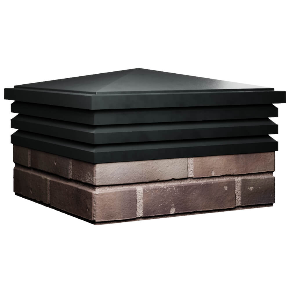 Колпак Zking Бона ХайТек Черный на столб 2х2 кирпича (513х513мм) в Перми фото