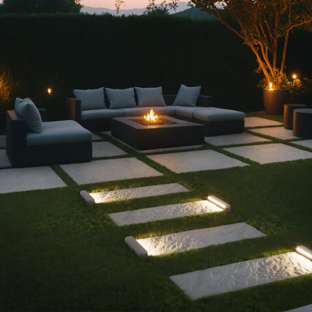 LED Светильник для шаговой плиты STONE Светлая Галька 330х75х98мм в Перми фото