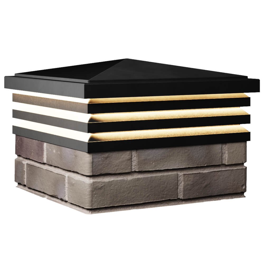 Колпак Zking Бона ХайТек Черный на столб 1.5х1.5 кирпича (385х385мм) с подсветкой в Перми фото