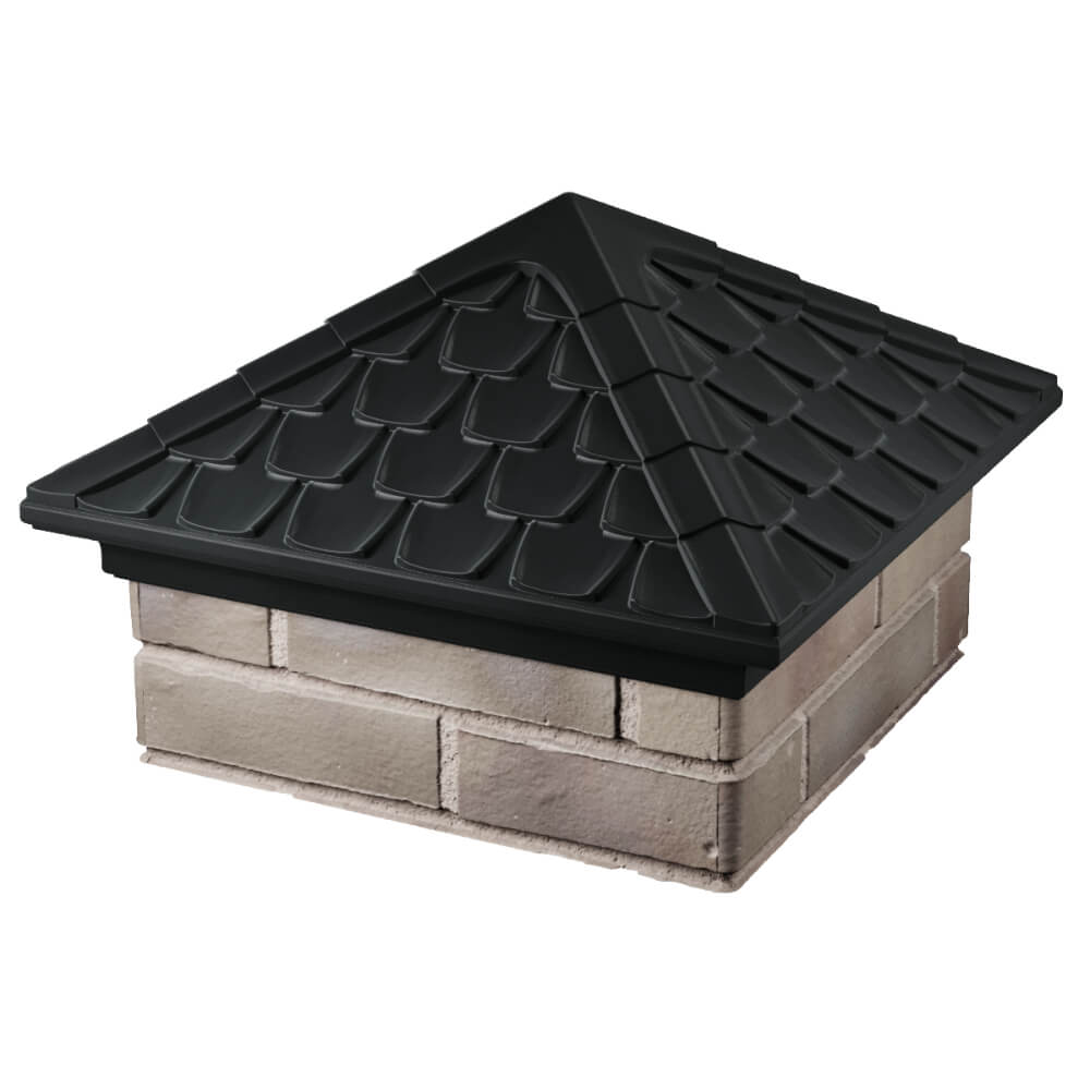 Колпак Zking Эльбрус Черный на столб 1.5х1.5 кирпича (385х385мм) в Перми фото