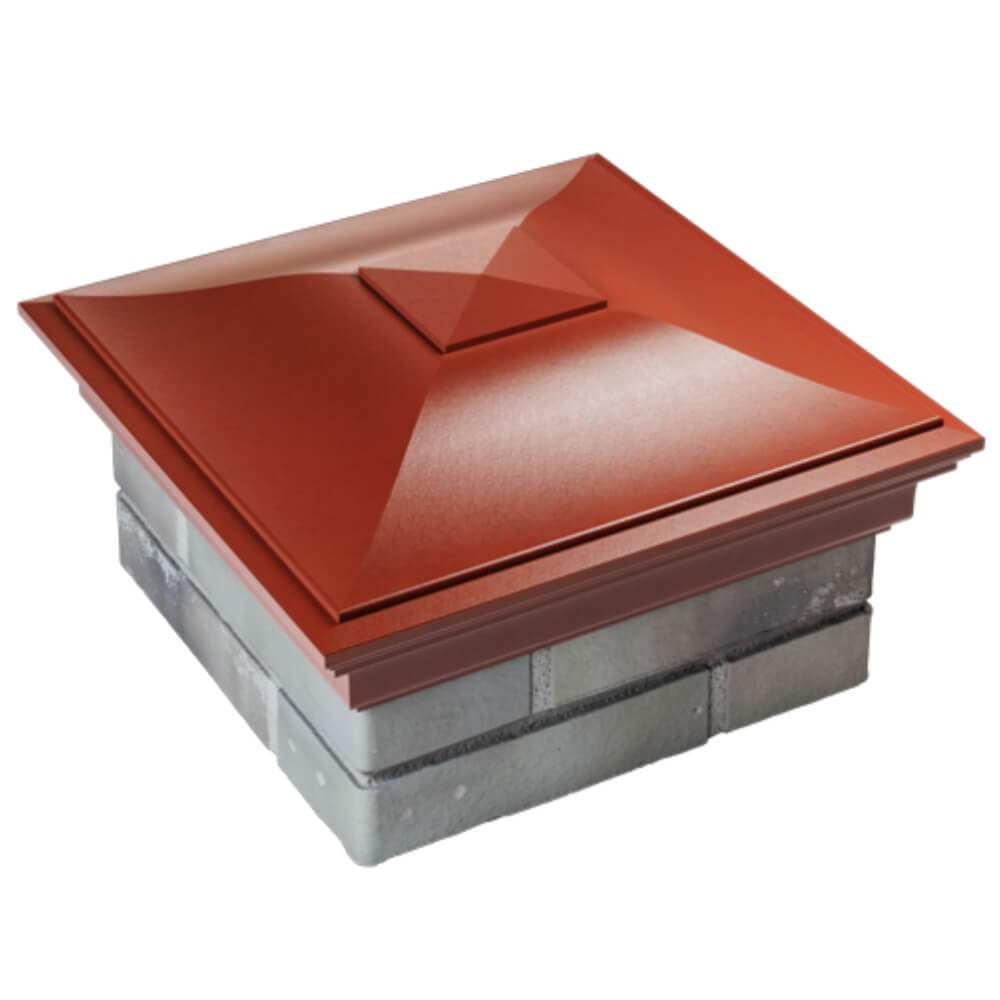 Колпак Zking Монблан Красный на столб 1.5х1.5 кирпича (385х385мм) в Перми фото