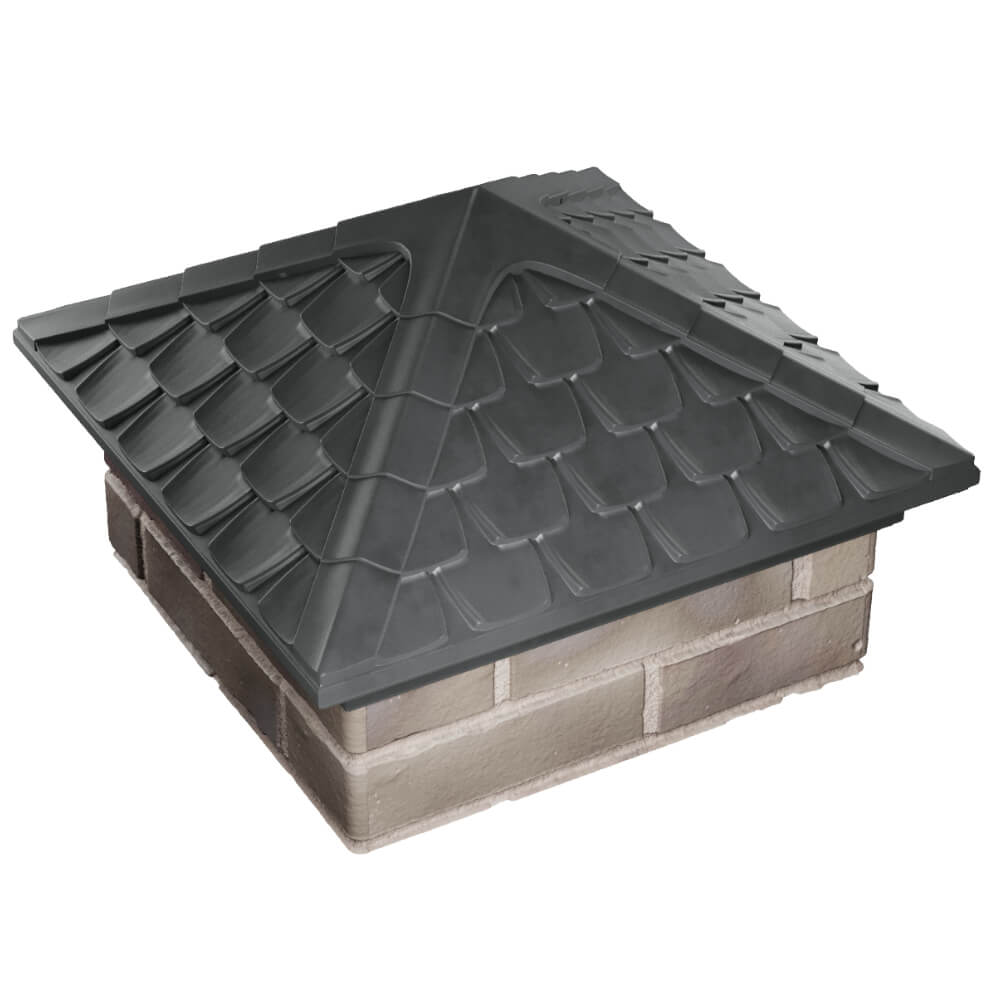 Колпак Zking Эльбрус Серый на столб 1.5х1.5 кирпича (385х385мм) в Перми фото