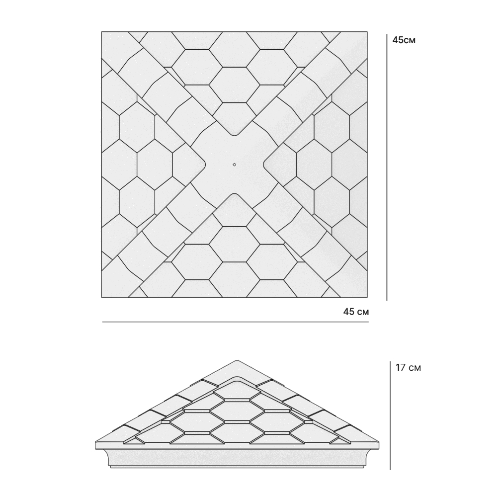 Колпак Zking Эверест Черный на столб 1.5х1.5 кирпича (390х390мм) в Перми фото