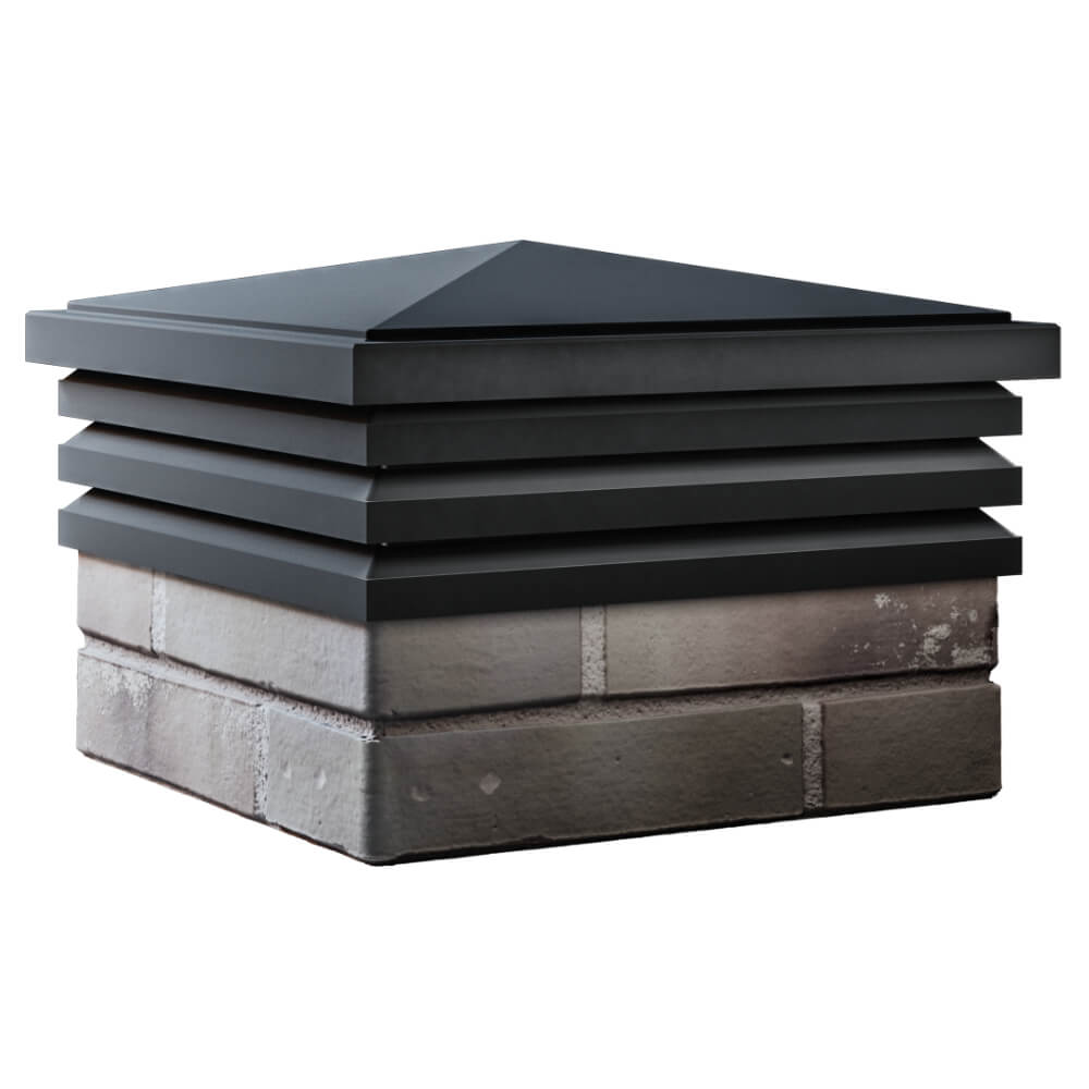 Колпак Zking Бона ХайТек Черный на столб 1.5х1.5 кирпича (385х385мм) в Перми фото