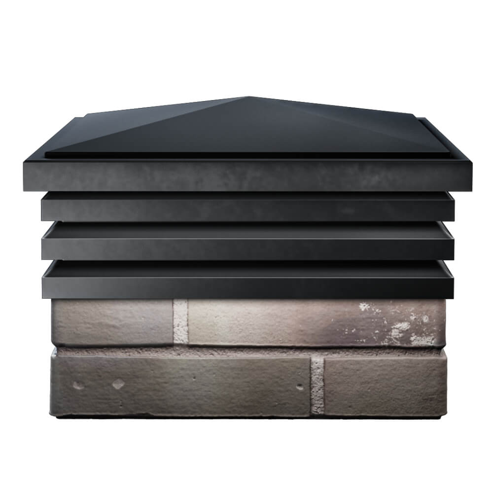 Колпак Zking Бона ХайТек Черный на столб 1.5х1.5 кирпича (385х385мм) Пермь фото