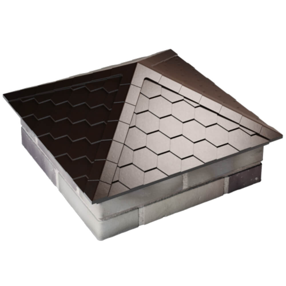 Колпак Zking Эверест Коричневый на столб 2х2 кирпича (535х535мм) Пермь фото