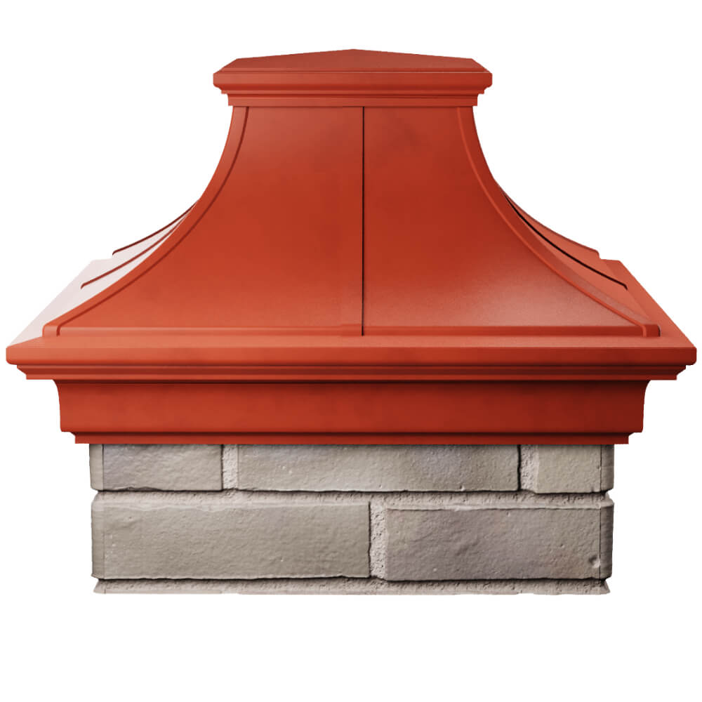 Колпак Zking Монблан Премиум Красный на столб 1.5х1.5 кирпича (385х385мм) Пермь фото