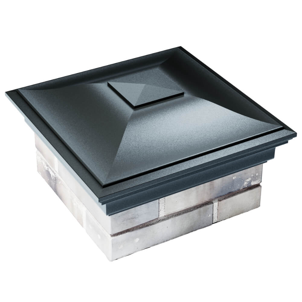 Колпак Zking Монблан Черный на столб 1.5х1.5 кирпича (385х385мм) в Перми фото