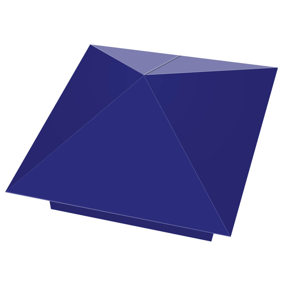 Колпак металлический 400х400мм RAL5002 Синий Ультрамарин заборный Пермь фото