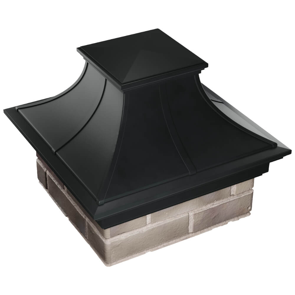 Колпак Zking Монблан Премиум Черный на столб 1.5х1.5 кирпича (385х385мм) в Перми фото