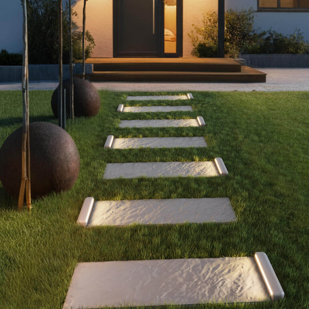 LED Светильник для шаговой плиты STONE Светлая Галька 330х75х98мм в Перми фото