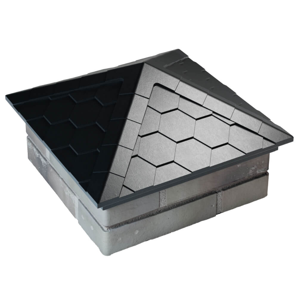 Колпак Zking Эверест Черный на столб 1.5х1.5 кирпича (390х390мм) в Перми фото