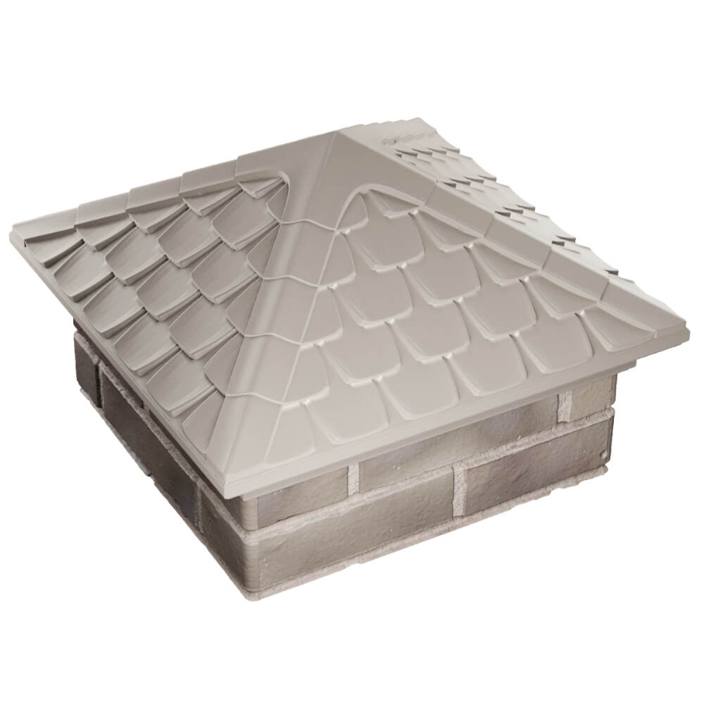 Колпак Zking Эльбрус Бежевый на столб 1.5х1.5 кирпича (385х385мм) в Перми фото