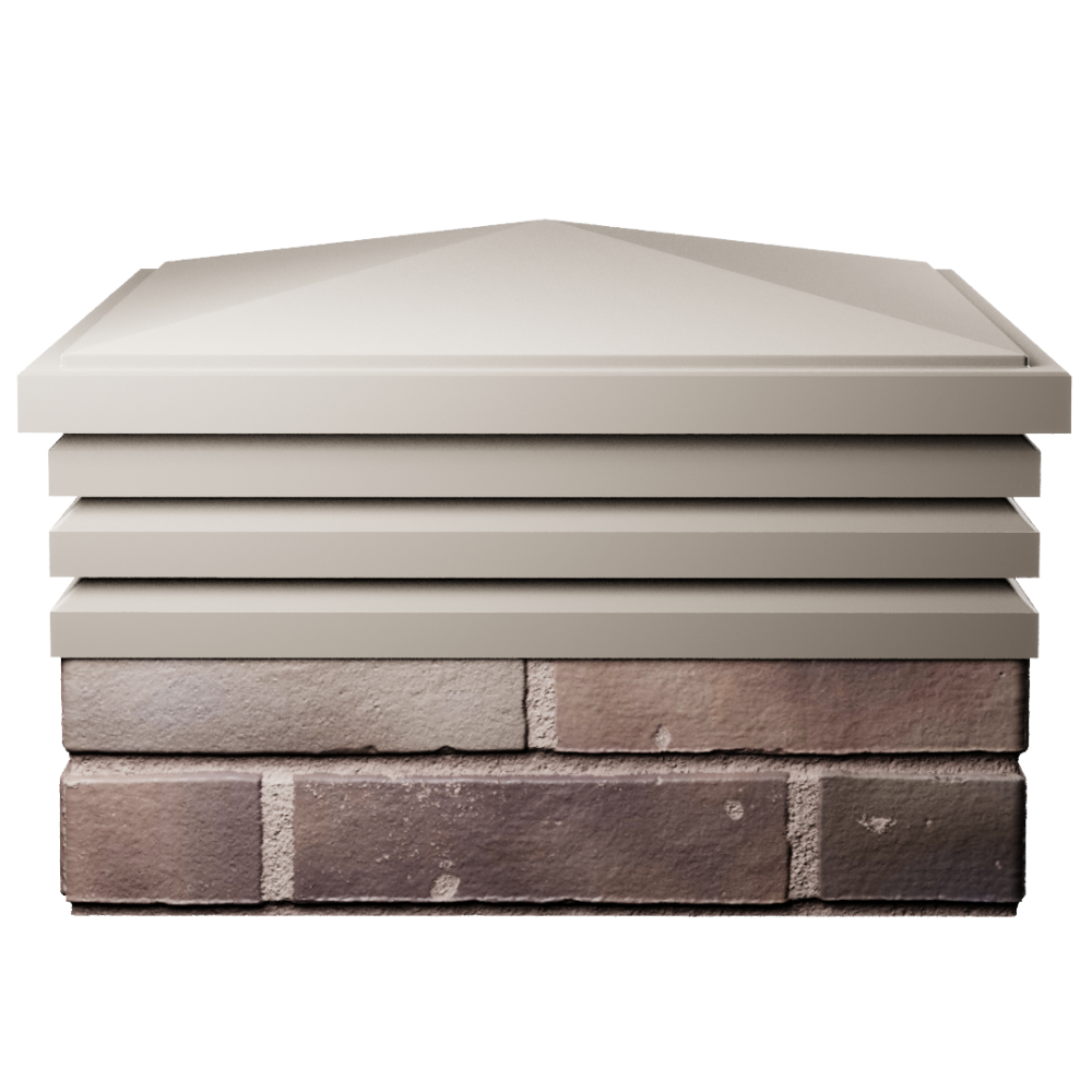 Колпак Zking Бона ХайТек Бежевый на столб 2х2 кирпича (513х513мм) Пермь фото