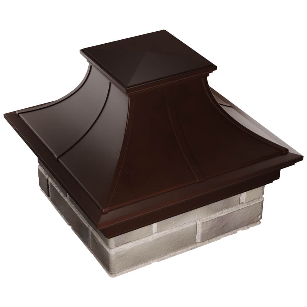 Колпак Zking Монблан Премиум Коричневый на столб 1.5х1.5 кирпича (385х385мм) в Перми фото