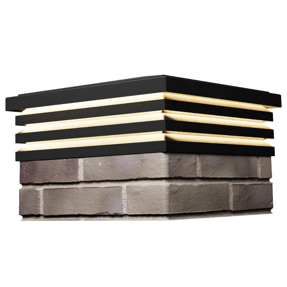 Колпак Zking Бона ХайТек Черный на столб 1.5х1.5 кирпича (385х385мм) с подсветкой в Перми фото