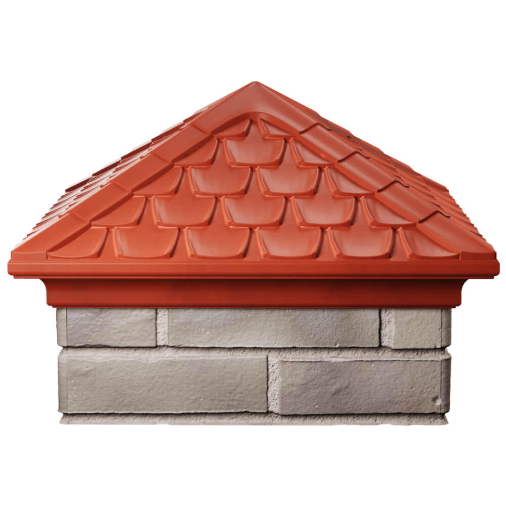 Колпак Zking Эльбрус Красный на столб 1.5х1.5 кирпича (385х385мм) Пермь фото