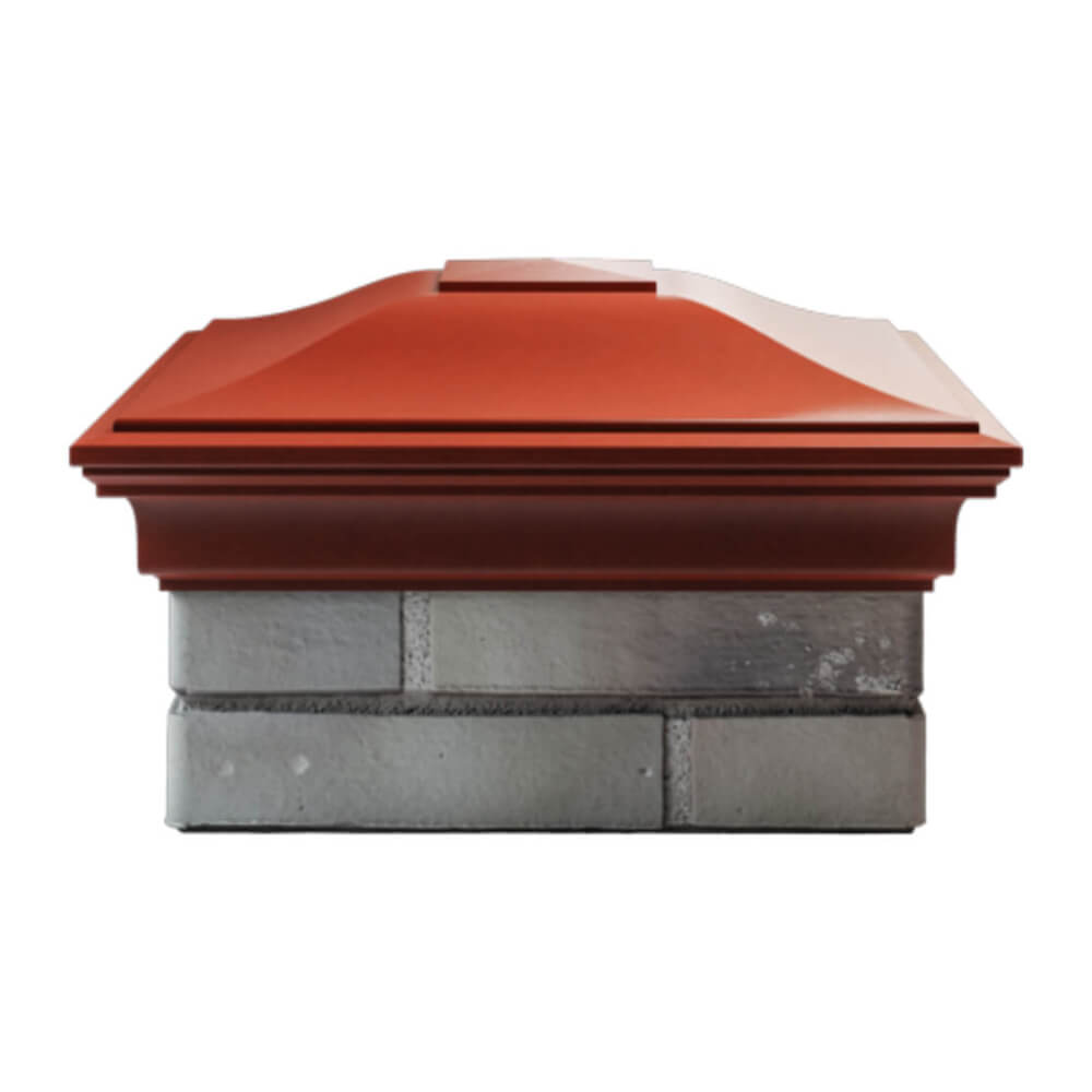 Колпак Zking Монблан Красный на столб 1.5х1.5 еврокирпича 0.7НФ (355х355мм) Пермь фото