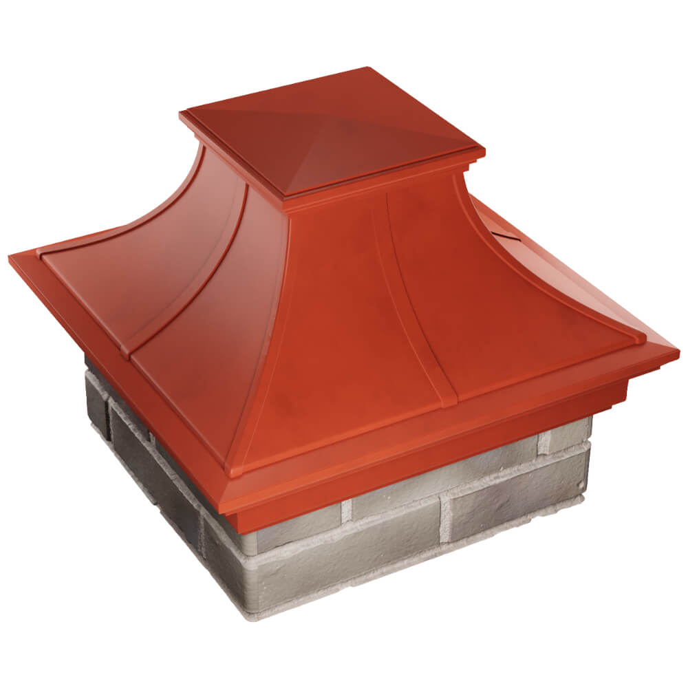 Колпак Zking Монблан Премиум Красный на столб 1.5х1.5 кирпича (385х385мм) в Перми фото