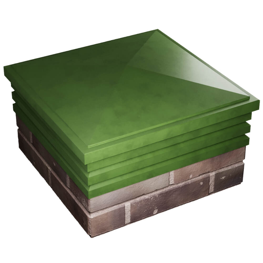 Колпак Zking Бона ХайТек Зеленый на столб 2х2 кирпича (513х513мм) в Перми фото