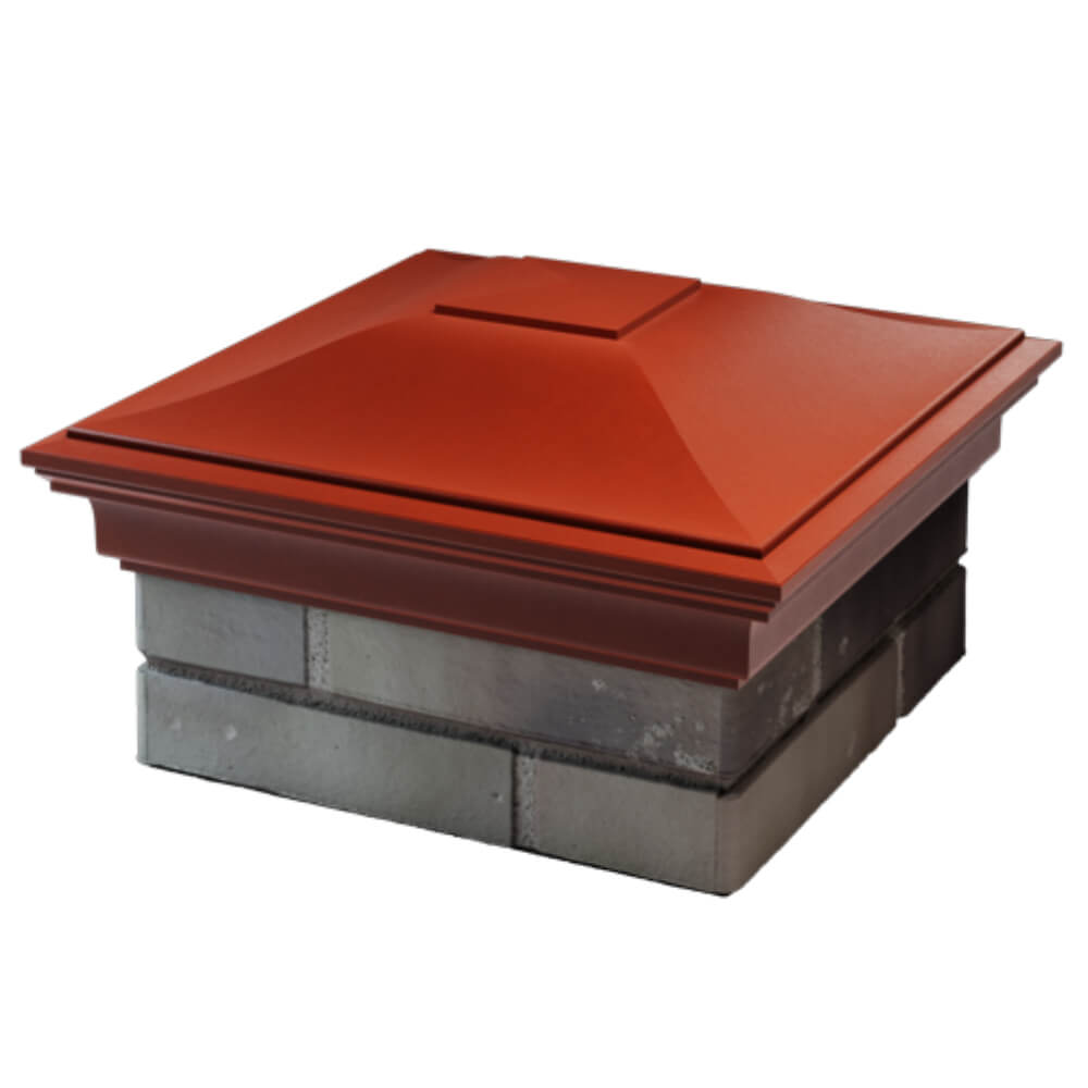 Колпак Zking Монблан Красный на столб 1.5х1.5 кирпича (385х385мм) в Перми фото