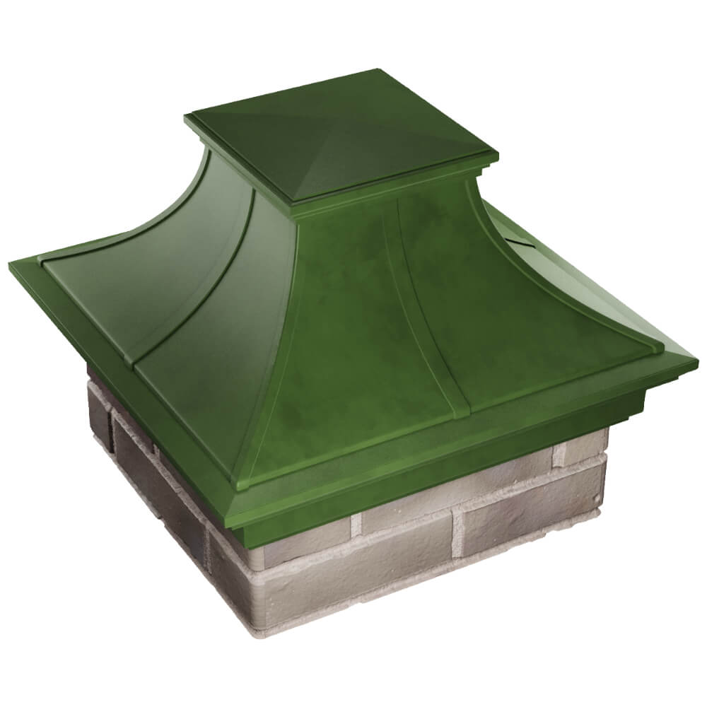 Колпак Zking Монблан Премиум Зеленый на столб 1.5х1.5 кирпича (385х385мм) в Перми фото