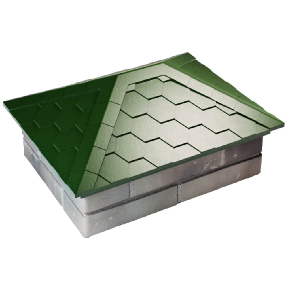 Колпак Zking Эверест Зеленый на столб 2х1.5 кирпича (520х390мм) Пермь фото