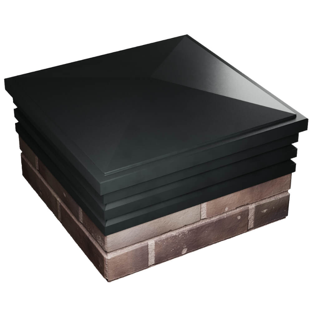 Колпак Zking Бона ХайТек Черный на столб 2х2 кирпича (513х513мм) в Перми фото