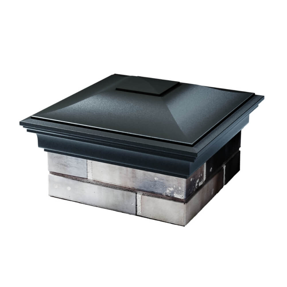 Колпак Zking Монблан Черный на столб 1.5х1.5 еврокирпича 0.7НФ (355х355мм) в Перми фото