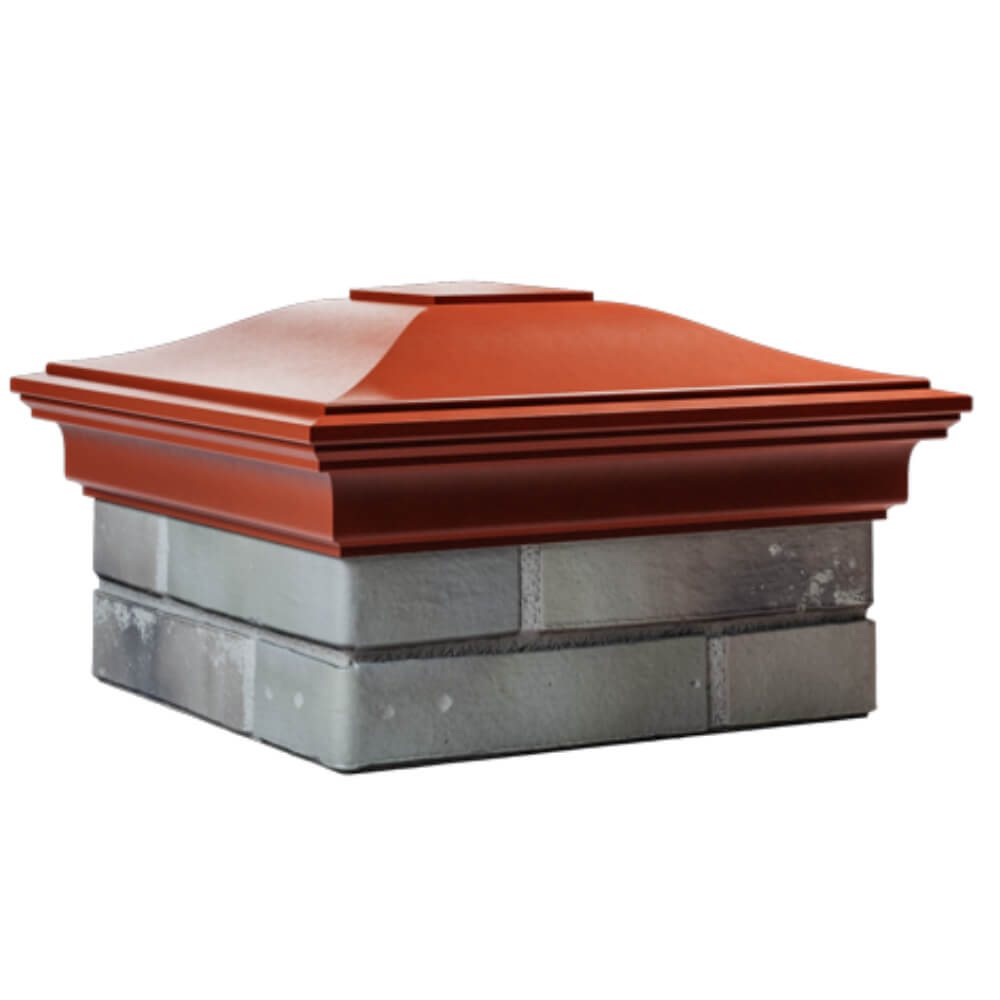 Колпак Zking Монблан Красный на столб 1.5х1.5 кирпича (385х385мм) в Перми фото