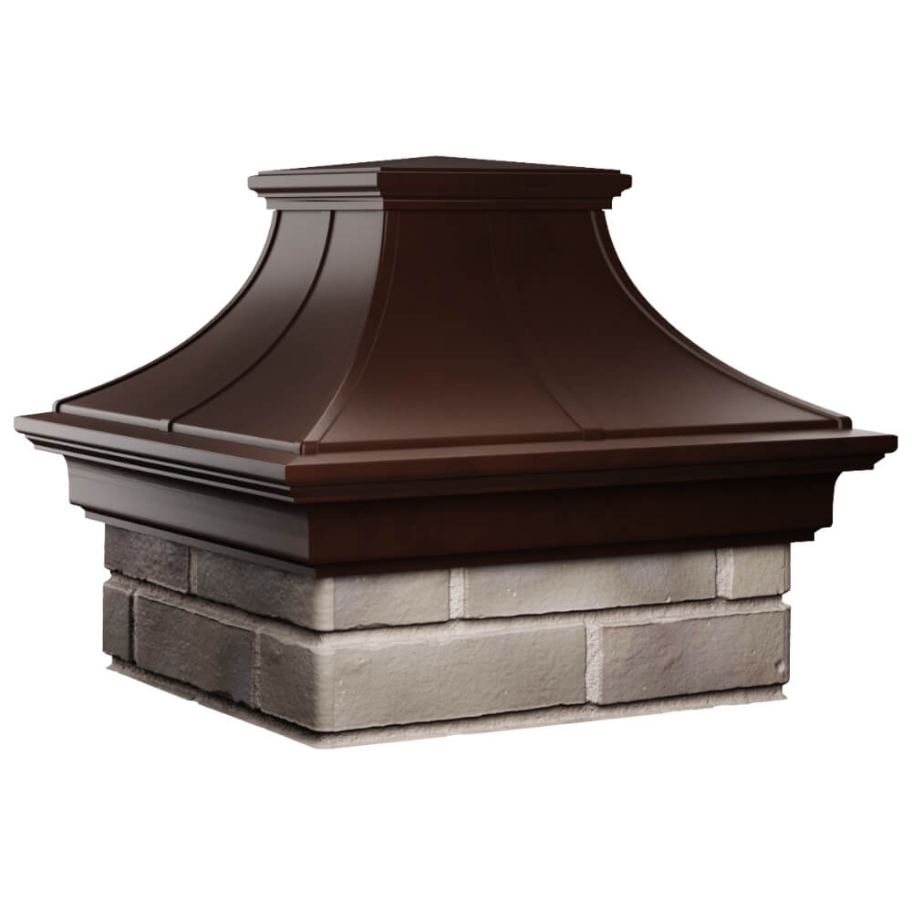 Колпак Zking Монблан Премиум Коричневый на столб 1.5х1.5 кирпича (385х385мм) в Перми фото