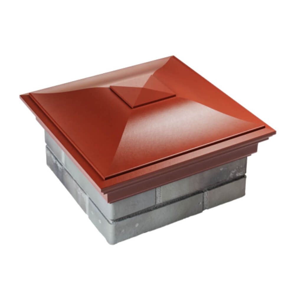 Колпак Zking Монблан Красный на столб 1.5х1.5 еврокирпича 0.7НФ (355х355мм) в Перми фото