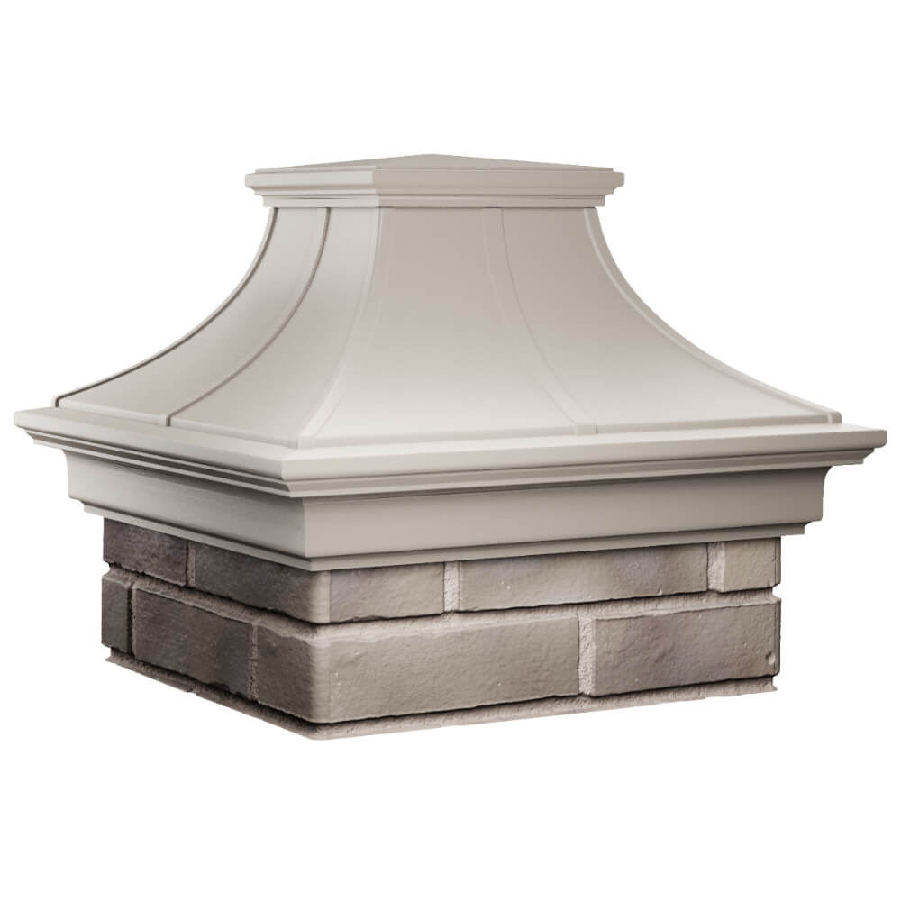 Колпак Zking Монблан Премиум Бежевый на столб 1.5х1.5 кирпича (385х385мм) в Перми фото