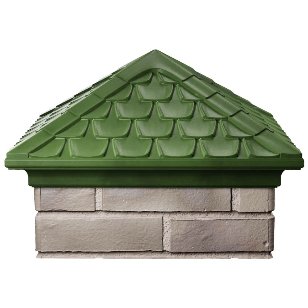Колпак Zking Эльбрус Зеленый на столб 1.5х1.5 кирпича (385х385мм) Пермь фото