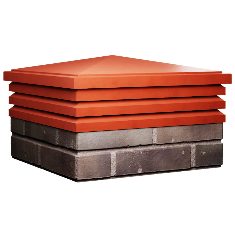 Колпак Zking Бона ХайТек Красный на столб 2х2 кирпича (513х513мм) в Перми фото