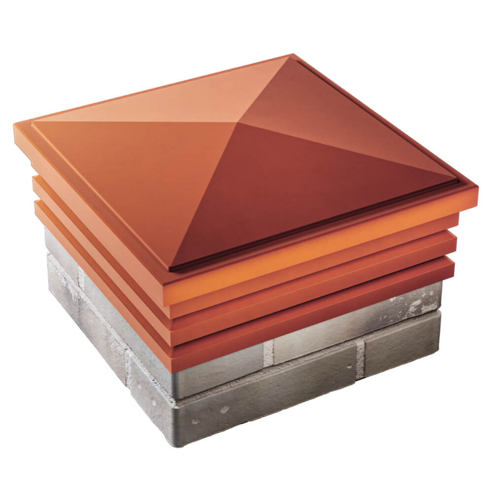 Колпак Zking Бона ХайТек Красный на столб 1.5х1.5 кирпича (385х385мм) в Перми фото