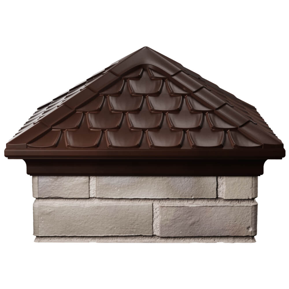 Колпак Zking Эльбрус Коричневый на столб 1.5х1.5 кирпича (385х385мм) Пермь фото